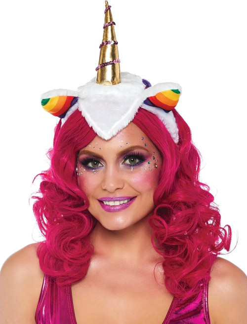 Rainbow Unicorn Headband Horn Fancy Dress Up Halloween Adult Costume Accessory