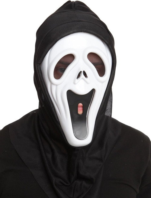 Sad Eyes Howling Ghost Mask Scream Fancy Dress Halloween Adult Costume Accessory