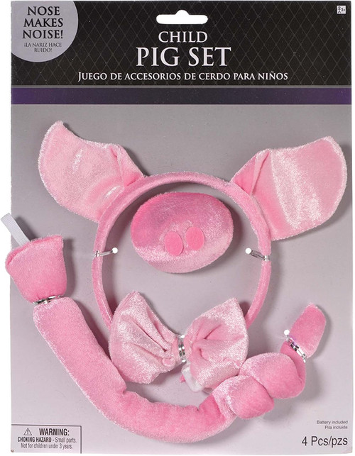 Pig Kit Pink Ears Tail Farm Animal Fancy Dress Halloween Child Costume Accessory