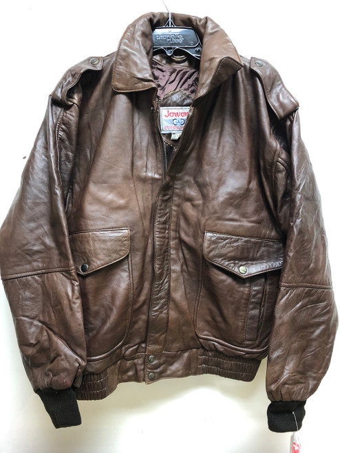 Leather Bomber Jacket Brown Figther Pilot Fancy Dress Up Halloween Adult Costume