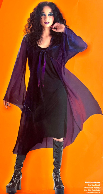 Fuchsia Purple Iridescent Hooded Robe Fancy Dress Up Halloween Costume Accessory