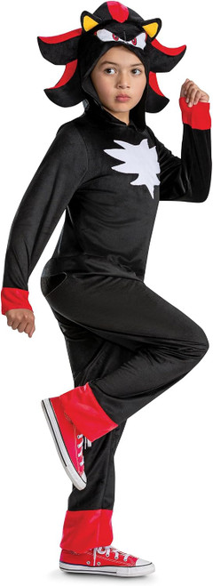 Shadow Hooded Jumpsuit Classic Sonic Fancy Dress Up Halloween Child Costume