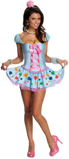 Sweetheart Candy Girl Pop Star Blue Fancy Dress Up Halloween Sexy Adult Costume