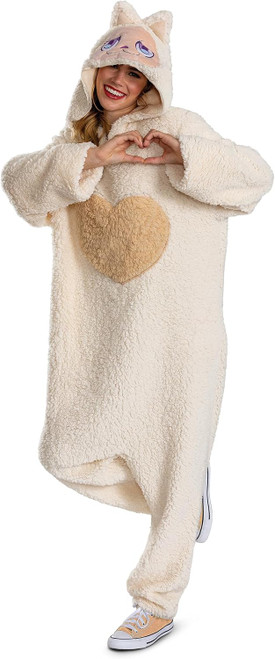 Mumu Monsters Ivory Hooded Jumpsuit Fancy Dress Up Halloween Adult Costume