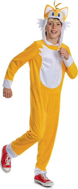 Tails Hooded Jumpsuit Classic Sonic Hedgehog Fancy Dress Halloween Child Costume