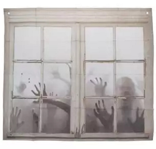 Zombies Spooky Fake Window Haunted House Carnival Halloween Party Decoration