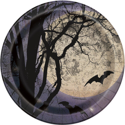 Spooky Night Carnival Haunted House Halloween Party 7" Paper Dessert Plates