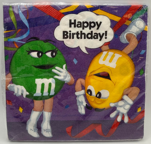 RARE M&M'S Candy M&M Mars Kids Happy Birthday Party Paper Luncheon Napkins