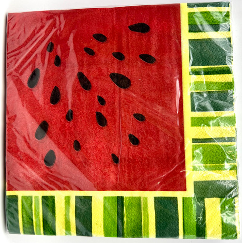 Watermelon Treat Summer Luau Beach Picnic Cookout Party Paper Beverage Napkins