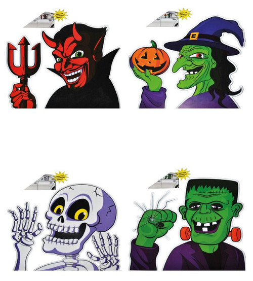 Backseat Rider Cling Car Window Funny Halloween Party Decoration 4 STYLES
