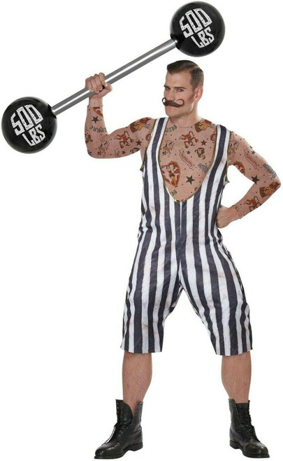 Vintage Circus Strongman Carnival Freak Show Fancy Dress Halloween Adult Costume