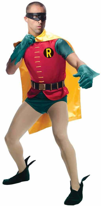 Robin 1966 Classic Batman TV Series Superhero Halloween Deluxe Adult Costume