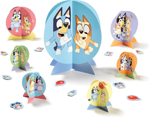 Bluey Puppy Dog Blue Heeler Kids Birthday Party Centerpiece Table Decorating Kit