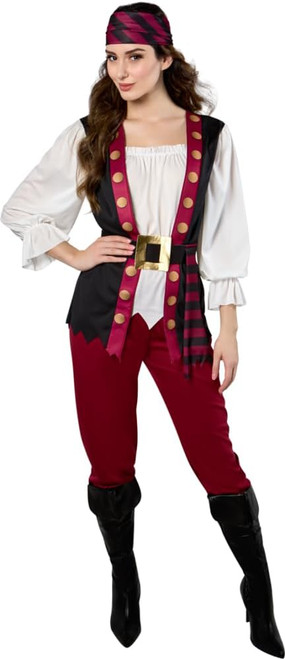 Pirate Lusty Caribbean Wench Woman Girl Fancy Dress Up Halloween Adult Costume