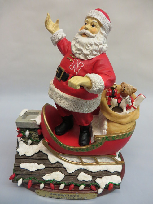 Nebraska Cornhuskers Rooftop Santa Figurine