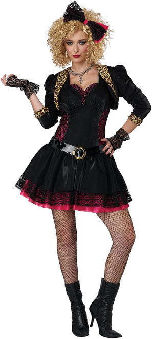 80's Pop Star Retro Singer Rock Madonna Fancy Dress Up Halloween Adult Costume