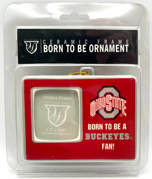 Ohio State Buckeyes NCAA College Gift Born to Be Ceramic Photo Frame Ornament