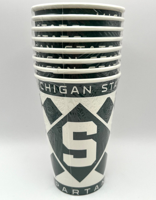 Michigan State Spartans Checkered NCAA College Sports Party 12 oz. Paper Cups