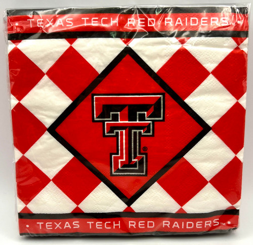 Texas Tech Red Raiders Checkered NCAA University Sports Party Luncheon Napkins