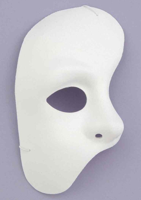 Phantom 1/2 Mask White Adult Costume Accessory