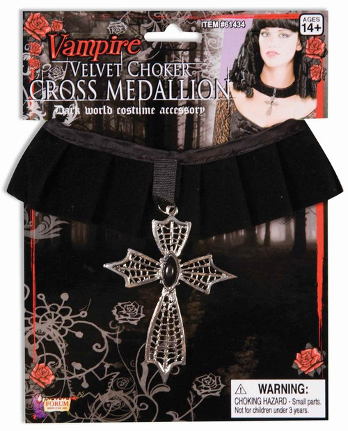 Velvet Choker Cross Medallion Vampire Adult Costume Accessory