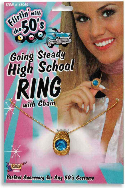 Going Steady High School Class Ring 50's Costume Accessory