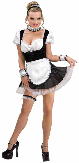 French Maid Kit Upstairs Chamber Fancy Dress Halloween Adult Costume Accessory