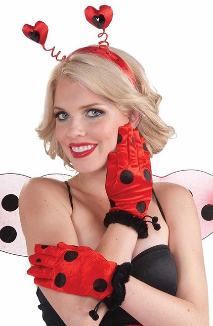 Ladybug Gloves Animal Instincts Adult Costume Accessory