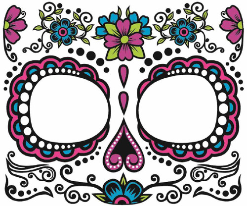 Day of the Dead Female Face Tattoo Adult Costume Accessory
