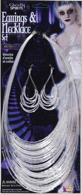 Ghostly Spirits Earrings & Necklace Set Adult Costume Accessory