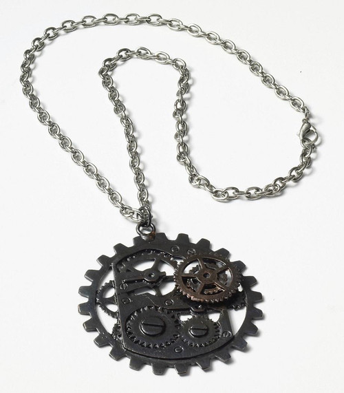 Gear Necklace Steampunk Adult Costume Accessory