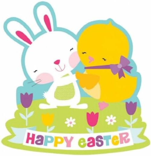 Happy Easter Bunny & Chick Cutout