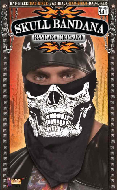 Skull Bandana Biker Adult Costume Accessory