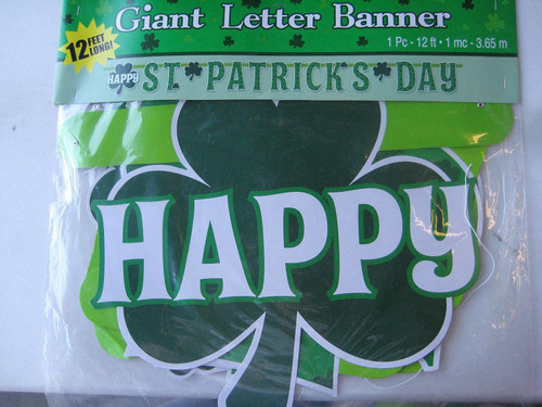 Happy St. Patrick's Day Holiday Party Decoration Giant Jointed Letter Banner