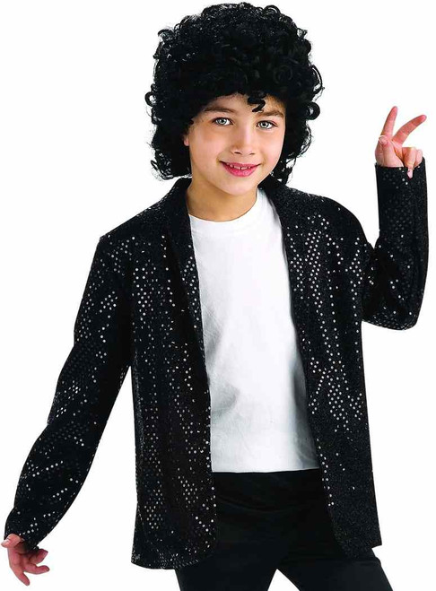 Michael Jackson Costume, Child's Deluxe Military Jacket, Black Costume