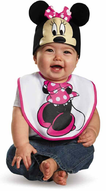 Minnie Mouse Pink Bib & Hat