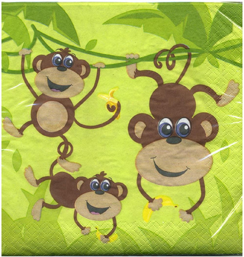 Monkeys Birthday Party Luncheon Napkins