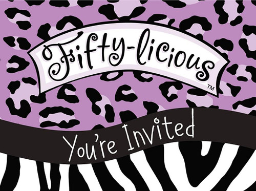 Fifty-Licious Over the Hill Birthday Party Invitations