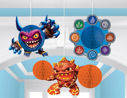 Skylanders Birthday Party Honeycomb Decorations