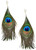 Peacock Earrings Exotic Birds Adult Costume Accessory