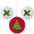 Christmas Tree & Holly Party Tissue Fan Decorations