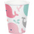 Lil Spout Pink Whale Animal Ocean Cute Baby Shower Party 9 oz. Paper Cups