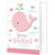 Lil Spout Pink Whale Animal Ocean Cute Baby Shower Party Invitations