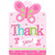 Welcome Little One Girl Pink Butterfly Baby Shower Party Thank You Notes Cards