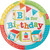 ABC Birthday Building Blocks Toys 1st Birthday Party 9" Paper Dinner Plates