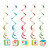 ABC Birthday Building Blocks Toys 1st Birthday Party Hanging Swirl Decorations