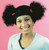 Afro Puff Ball Wig 70's Disco Fancy Dress Halloween Adult Costume Accessory