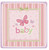 Carter's Baby Girl Butterfly Pink Baby Shower Party 7" Square Dessert Plates