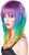 Kaleidoscope Wig Rainbow Choppy Fancy Dress Up Halloween Adult Costume Accessory