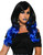 Midnight Raven Wig Black Blue Long Fancy Dress Halloween Adult Costume Accessory